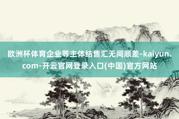 欧洲杯体育企业等主体结售汇无间顺差-kaiyun.com-开云官网登录入口(中国)官方网站