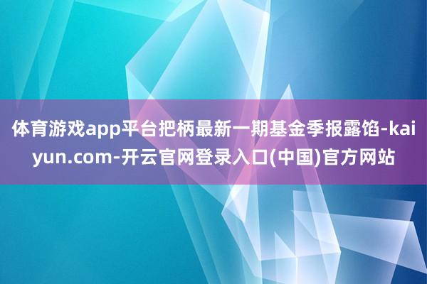 体育游戏app平台把柄最新一期基金季报露馅-kaiyun.com-开云官网登录入口(中国)官方网站