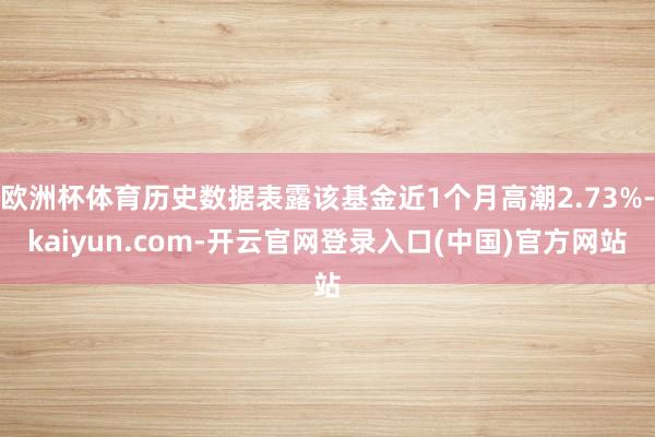 欧洲杯体育历史数据表露该基金近1个月高潮2.73%-kaiyun.com-开云官网登录入口(中国)官方网站