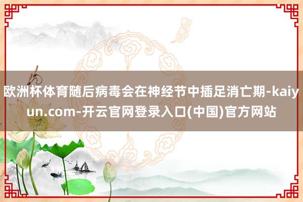 欧洲杯体育随后病毒会在神经节中插足消亡期-kaiyun.com-开云官网登录入口(中国)官方网站