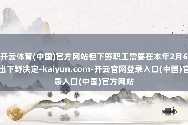 开云体育(中国)官方网站但下野职工需要在本年2月6日前作出下野决定-kaiyun.com-开云官网登录入口(中国)官方网站