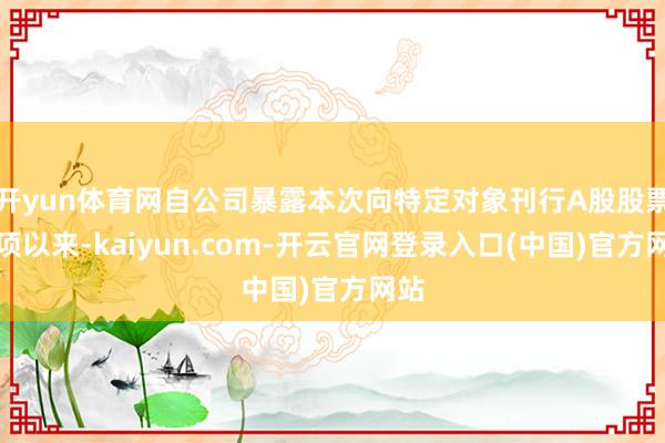 开yun体育网自公司暴露本次向特定对象刊行A股股票事项以来-kaiyun.com-开云官网登录入口(中国)官方网站
