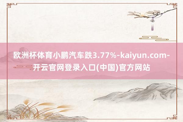 欧洲杯体育小鹏汽车跌3.77%-kaiyun.com-开云官网登录入口(中国)官方网站