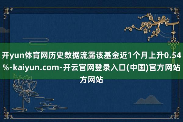 开yun体育网历史数据流露该基金近1个月上升0.54%-kaiyun.com-开云官网登录入口(中国)官方网站