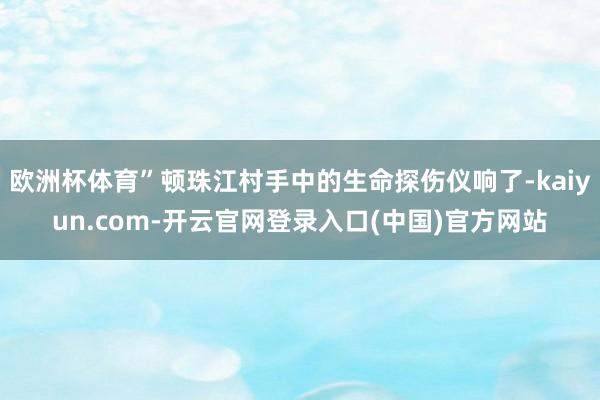 欧洲杯体育”顿珠江村手中的生命探伤仪响了-kaiyun.com-开云官网登录入口(中国)官方网站