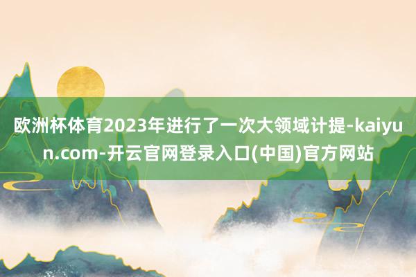欧洲杯体育2023年进行了一次大领域计提-kaiyun.com-开云官网登录入口(中国)官方网站