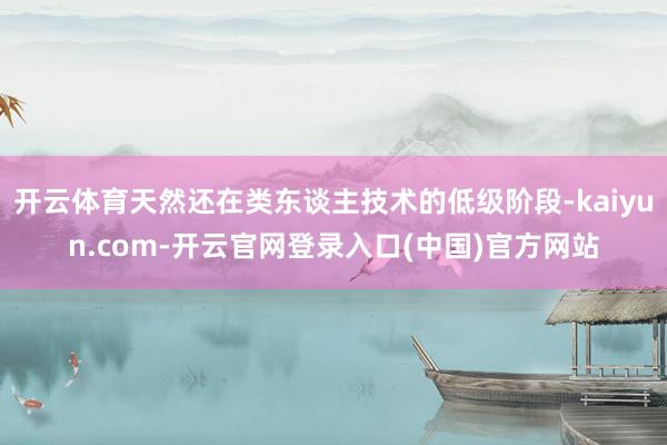 开云体育天然还在类东谈主技术的低级阶段-kaiyun.com-开云官网登录入口(中国)官方网站