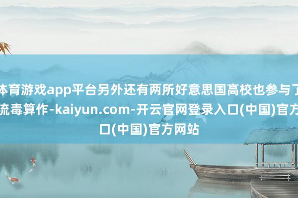 体育游戏app平台另外还有两所好意思国高校也参与了这次流毒算作-kaiyun.com-开云官网登录入口(中国)官方网站