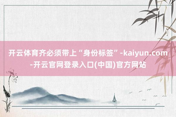 开云体育齐必须带上“身份标签”-kaiyun.com-开云官网登录入口(中国)官方网站