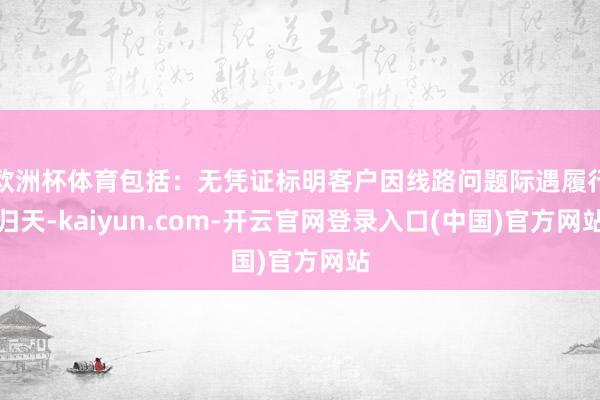 欧洲杯体育包括：无凭证标明客户因线路问题际遇履行归天-kaiyun.com-开云官网登录入口(中国)官方网站