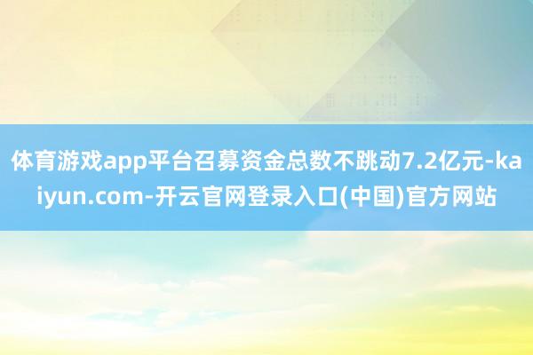 体育游戏app平台召募资金总数不跳动7.2亿元-kaiyun.com-开云官网登录入口(中国)官方网站